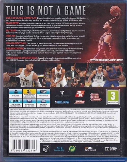 NBA 2K17 - PS4 (A-Grade) (Genbrug)